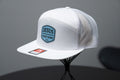 Jesus Over Everything - Richardson 168 Flat Bill Hat - White With Baby Blue Leather