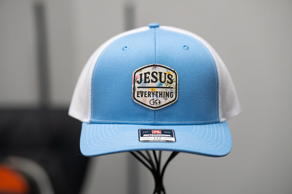 Jesus Over Everything Premium Leatherette Patch Hat