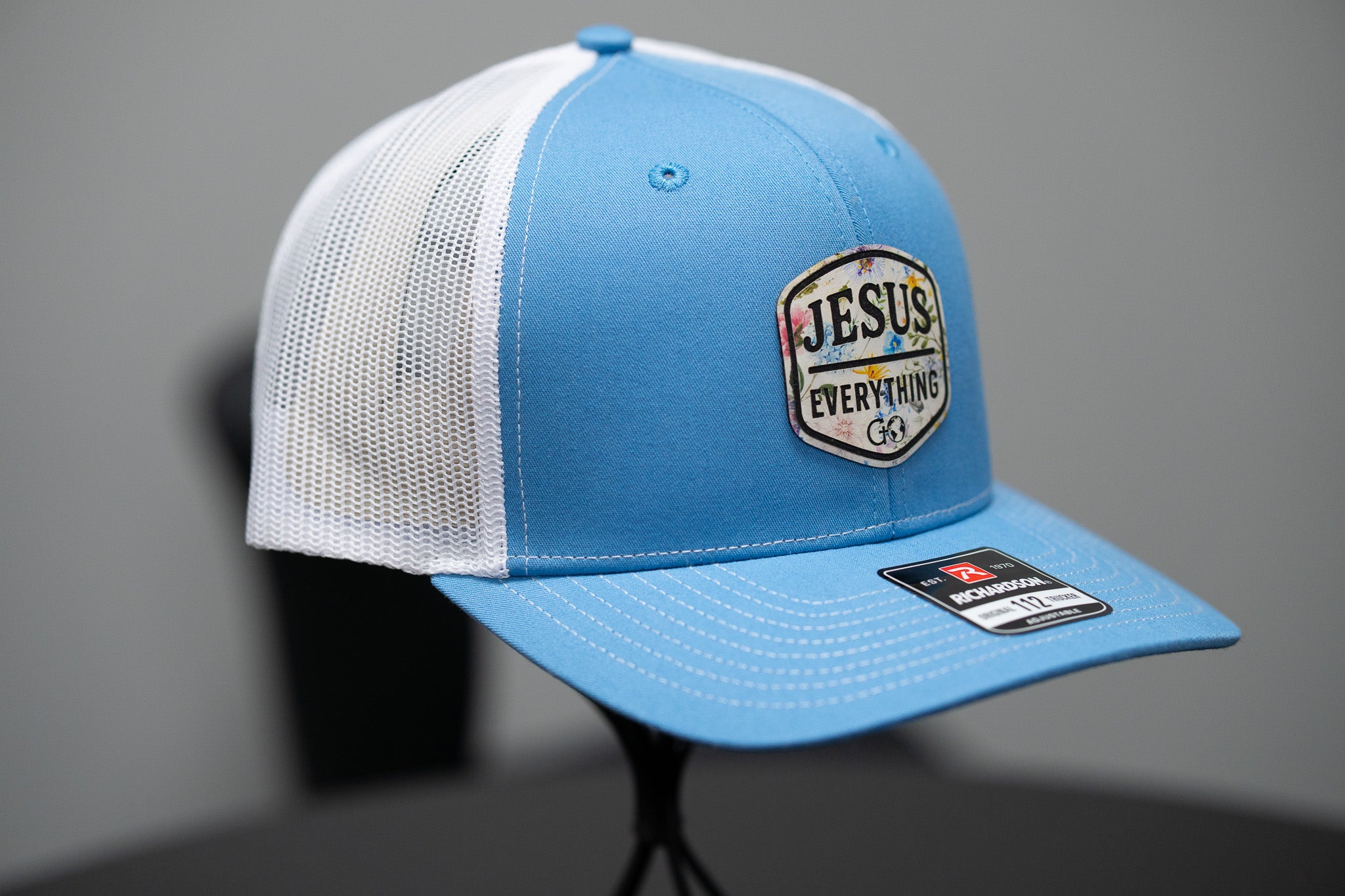 Jesus Over Everything Premium Leatherette Patch Hat