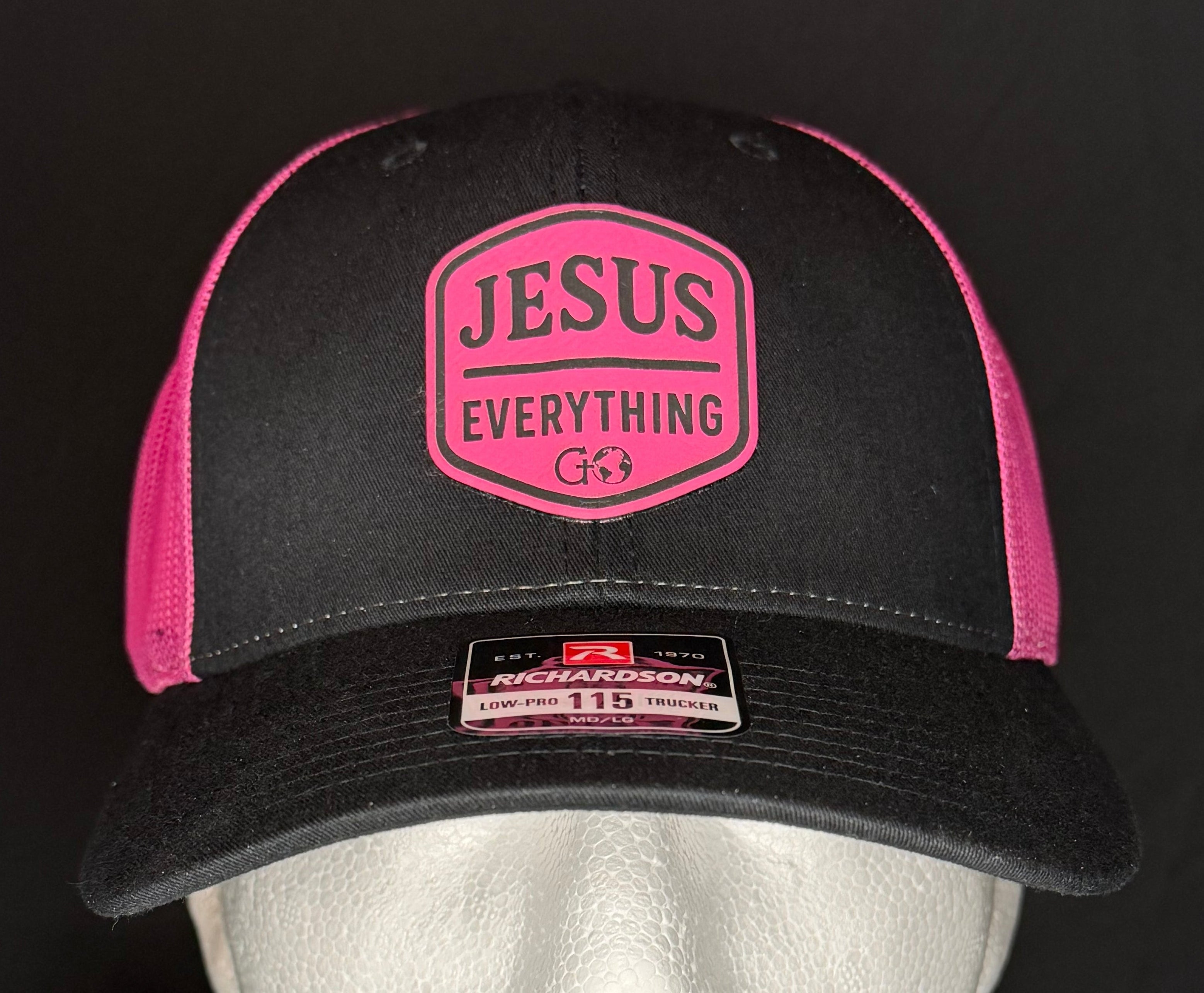 Jesus Over Everything Premium Leatherette Patch Hat