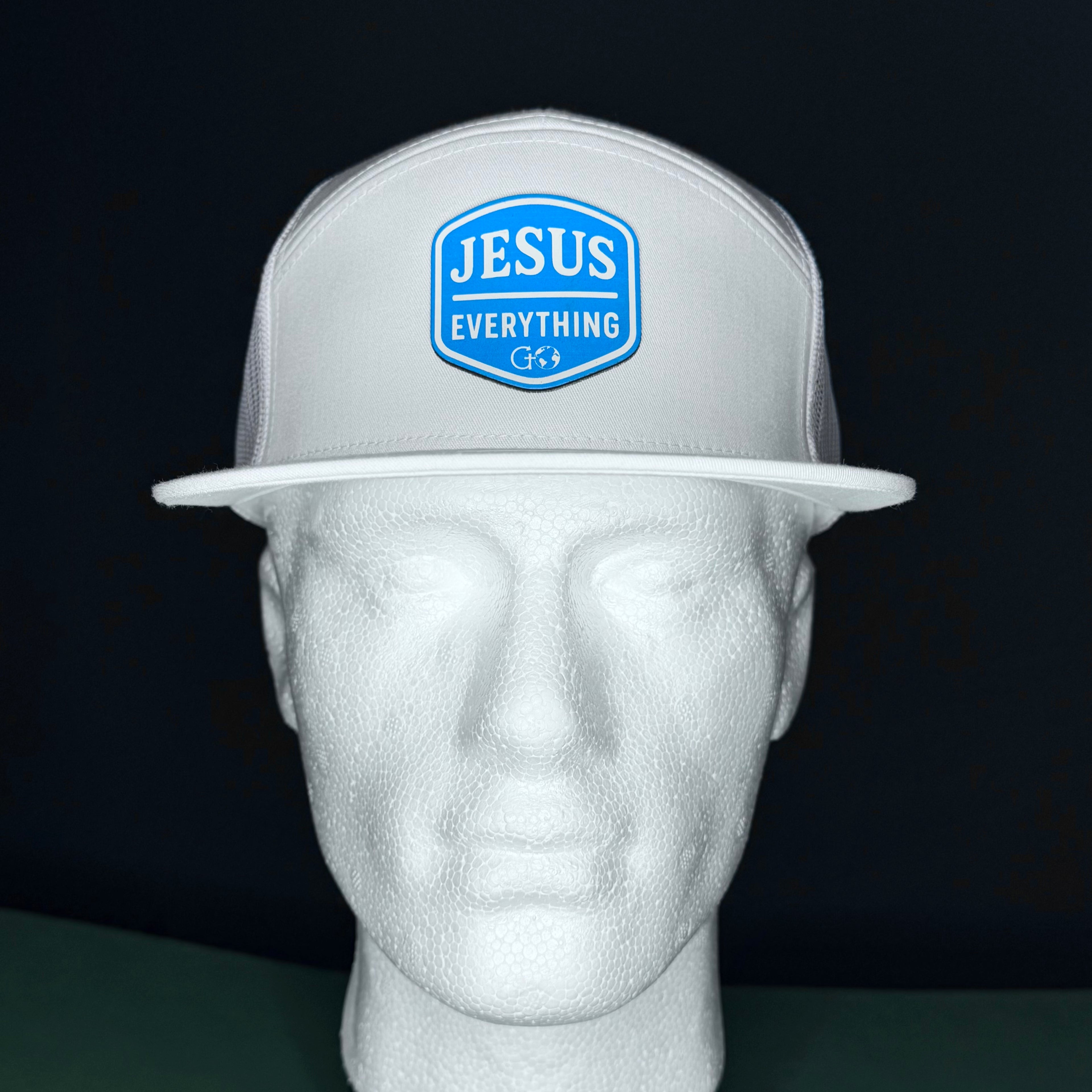 Jesus Over Everything Premium Leatherette Patch Hat