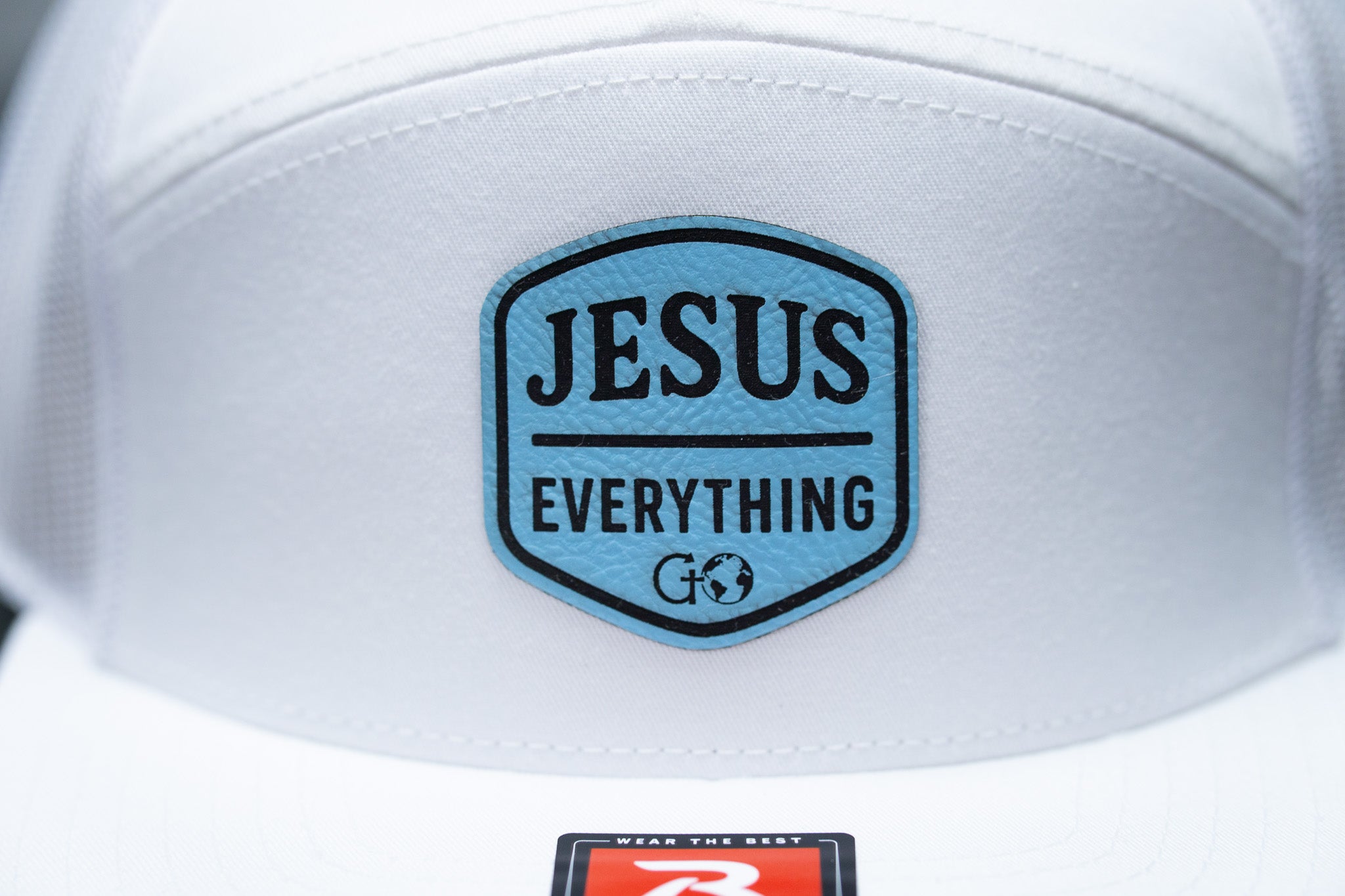 Jesus Over Everything Premium Leatherette Patch Hat
