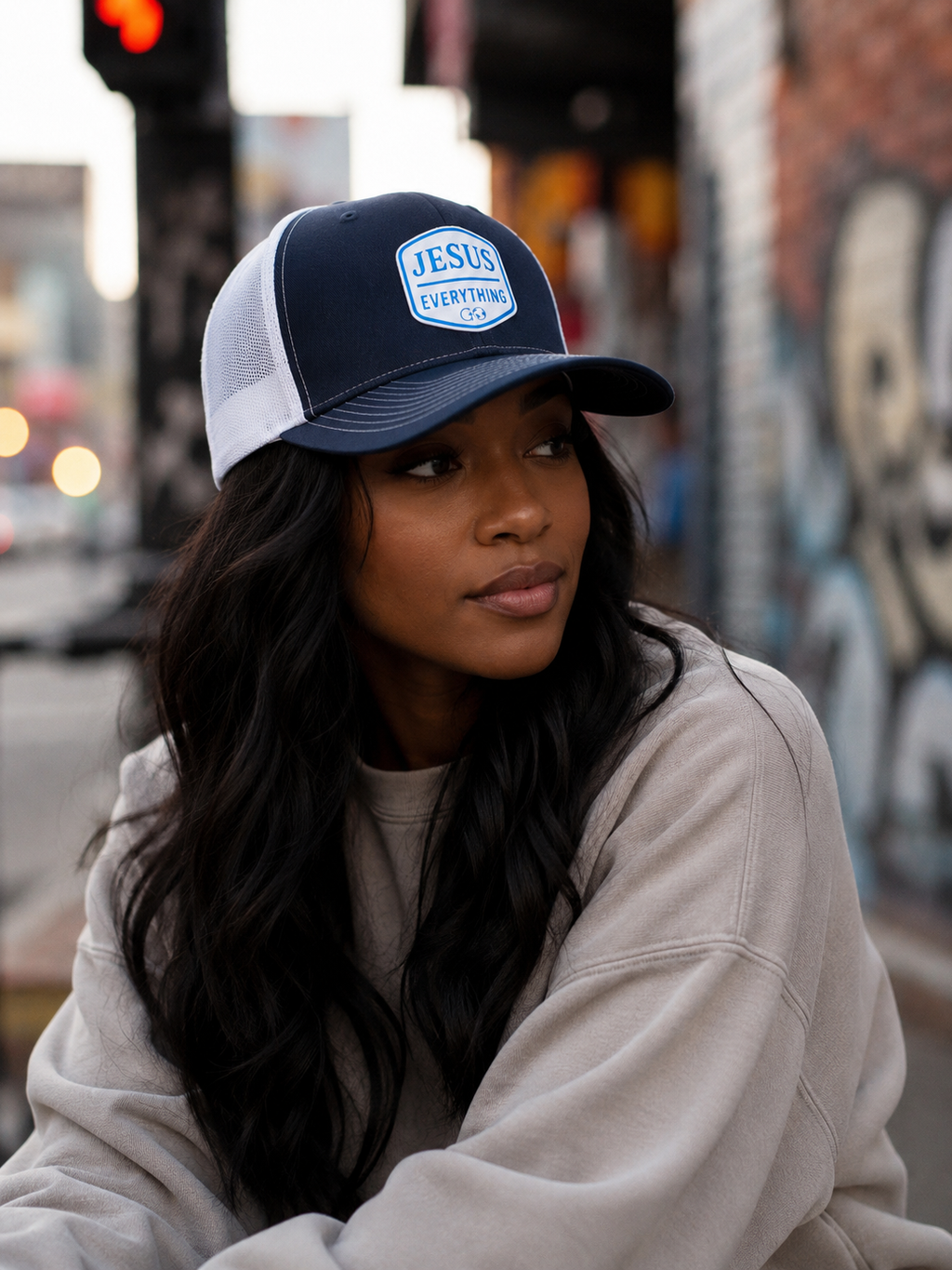 Jesus Over Everything Leatherette Patch Hat