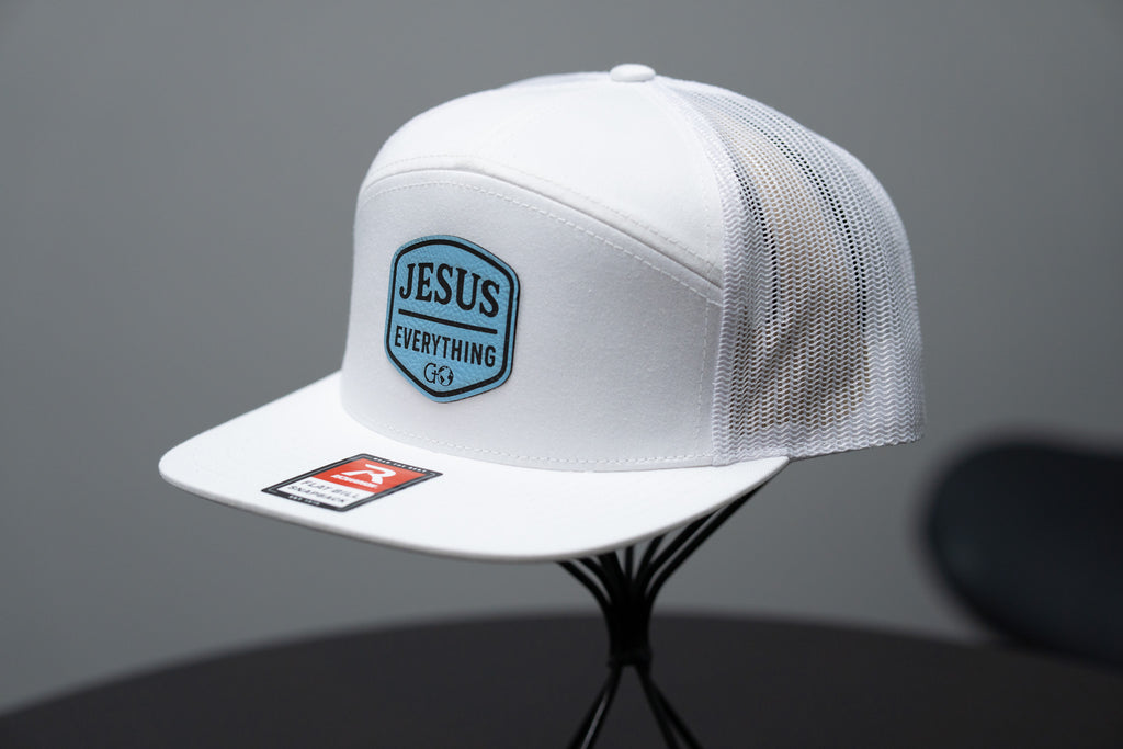 Jesus Over Everything Premium Leatherette Patch Hat