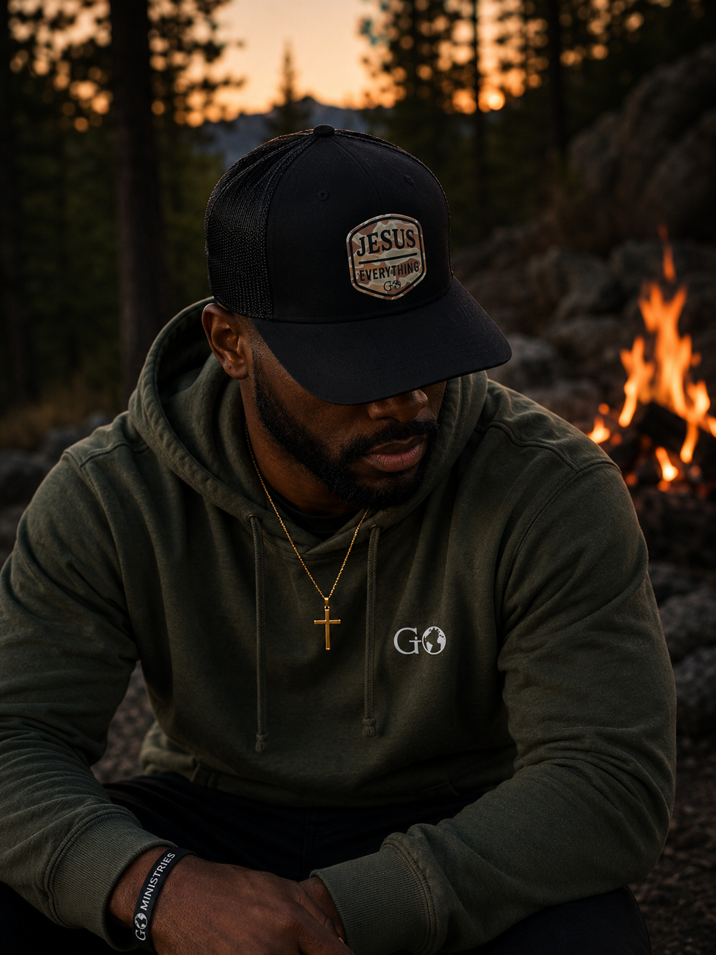 Jesus Over Everything Leatherette Patch Hat