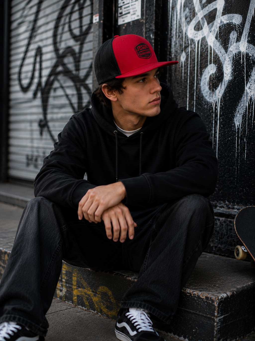 Jesus Over Everything Leatherette Patch Hat